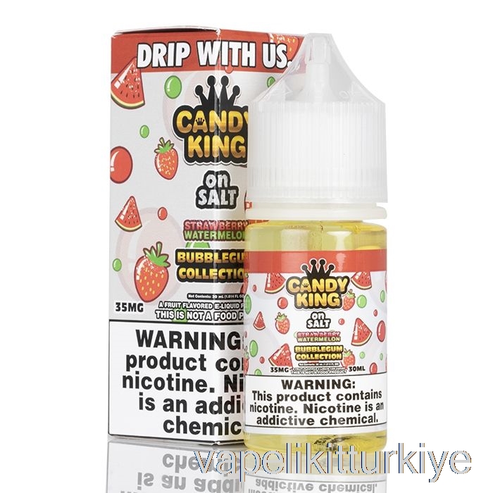 Vape Likit çilekli Karpuz Balonlu Sakız Koleksiyonu - Tuzdaki şeker Kralı - 30ml 50mg